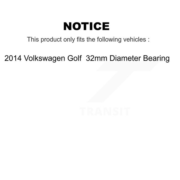 Rear Wheel Hub Bearing And ABS Sensor Kit For 2014 Volkswagen Golf 32mm Diameter